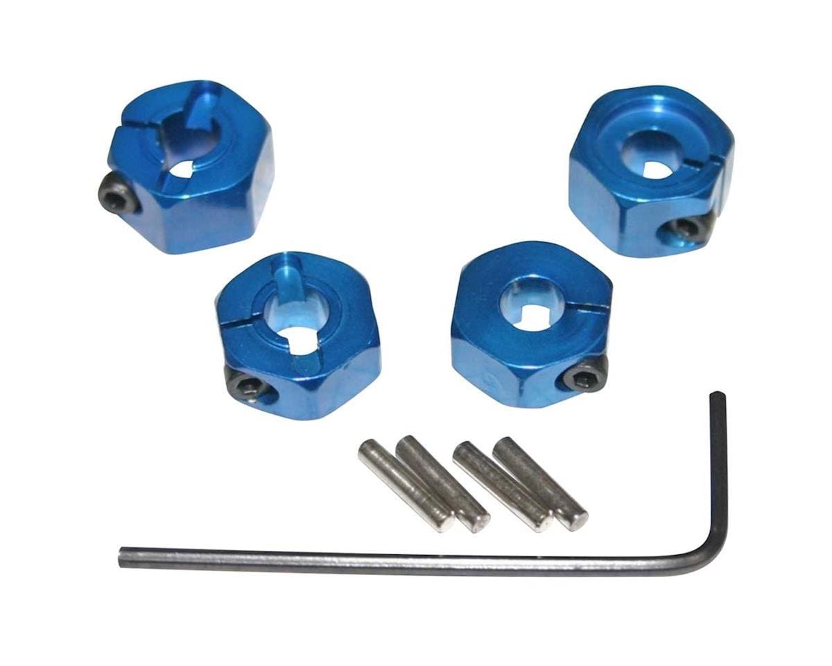 Hot Racing 12mm Traxxas 2WD Aluminum Wheel Hexes (Blue) (4) Hot Racing RC CARS - PARTS