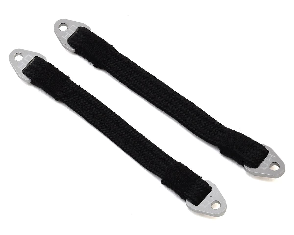 Hot Racing 95mm Suspension Travel Limit Straps (2) (Silver) - Hobbytech Toys