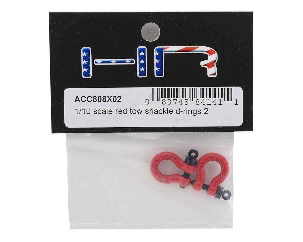 Hot Racing Aluminum 1/10 Scale D-Ring Tow Shackle (Red) (2) Hot Racing RC CARS - PARTS
