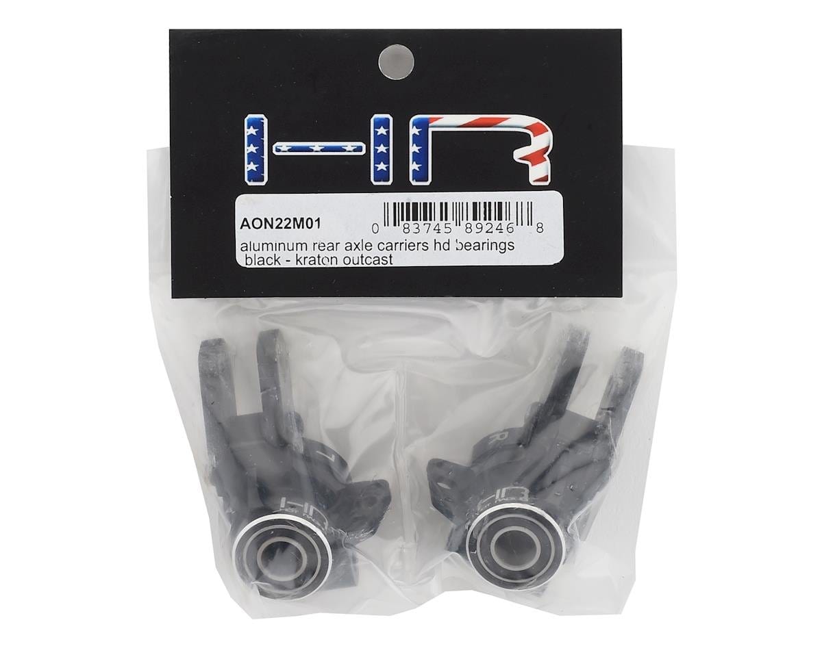 Hot Racing Kraton/Outcast Aluminum HD Bearings Rear Axle Carriers (Black) (2) Hot Racing RC CARS - PARTS