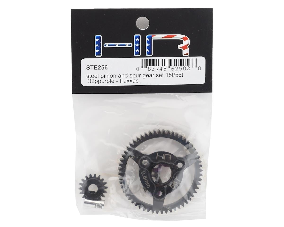 Hot Racing Traxxas 32P Steel Pinion & Spur Gear Set (Purple) (18T/56T) Hot Racing RC CARS - PARTS