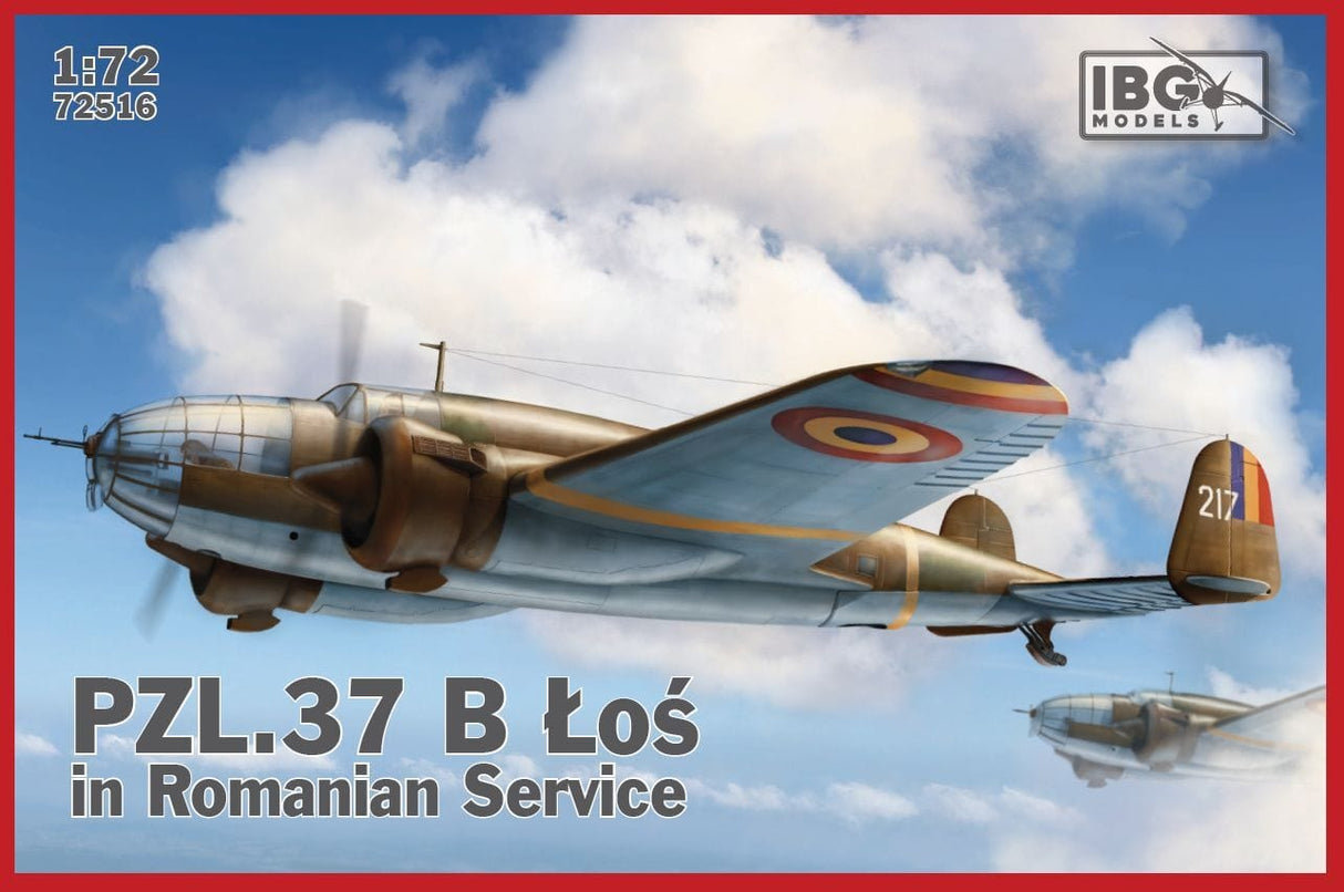 IBG 72516 1/72 PZL. 37 Los B II in Romanian Service Plastic Model Kit** IBG Models PLASTIC MODELS