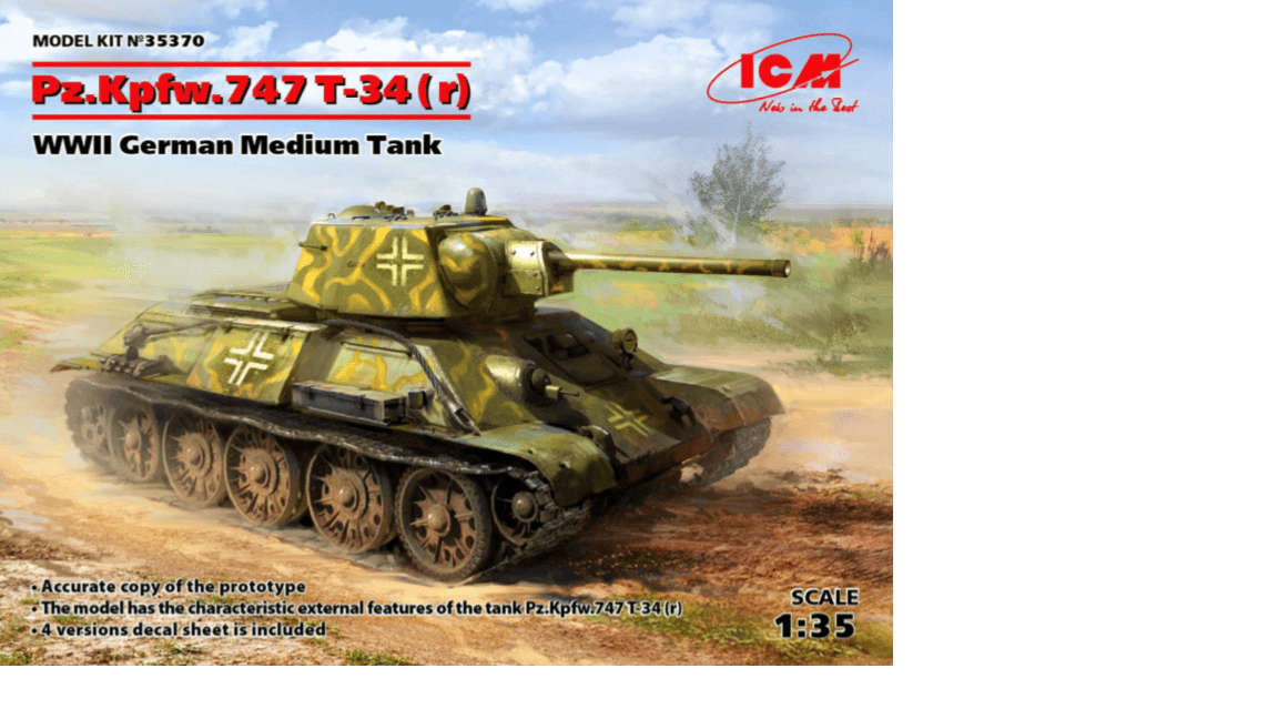 ICM 1/35 Pz.Kpfw. T-34-747 ICM PLASTIC MODELS