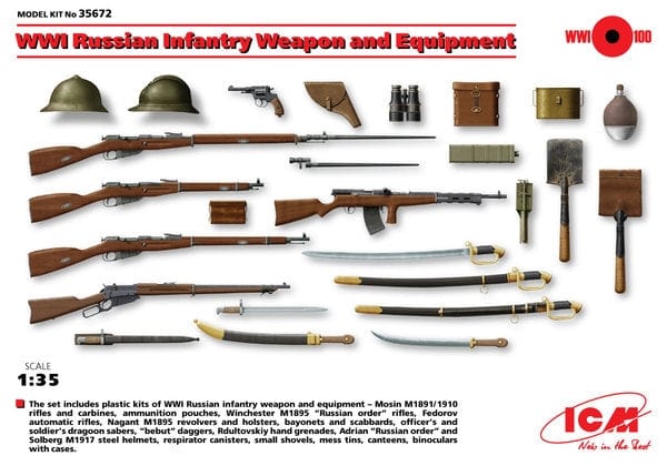 ICM 1/35 WWI Russian Infantry Weapon&Equip.* ICM PLASTIC MODELS