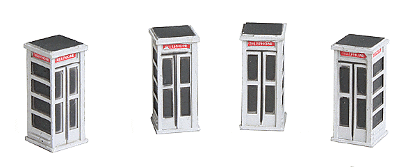 Imex HO Telephone Booth - Perma-Scene(TM) - Assembled pkg(4) - Hobbytech Toys