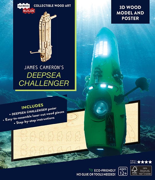Incredibuilds James Cameron Deepsea Challanger 3D Wooden Model and Poster Incredi Builds TOY SECTION