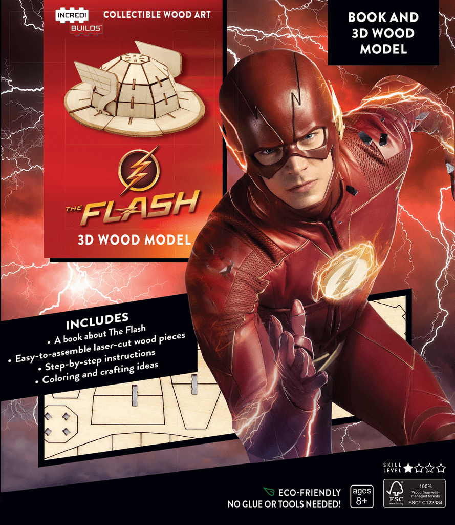 Incredibuilds The Flash Book and 3D Wood Model Incredi Builds TOY SECTION