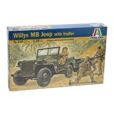 Italeri 0314S 1/35 Willys Mb Jeep With Trailer Plastic Model Kit - Hobbytech Toys