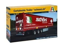 Italeri 1/24 Curtainside Trailer Schoeni.Ch Plastic Model Kit Italeri PLASTIC MODELS