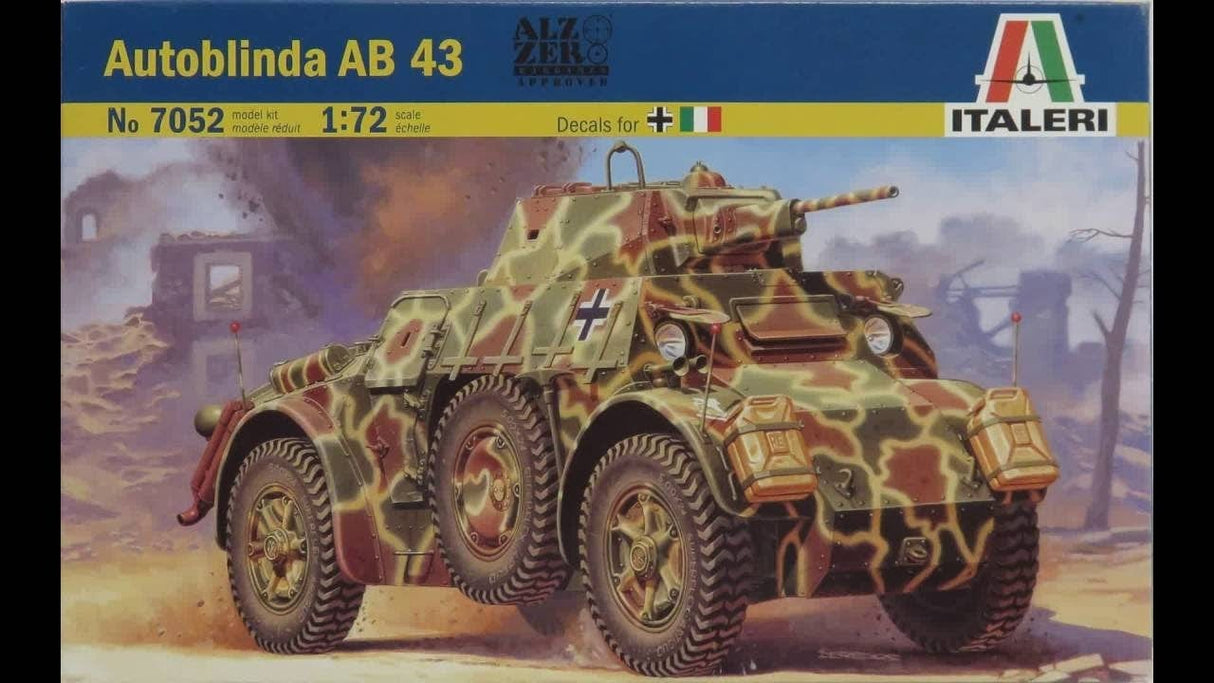 Italeri 1/72 Autoblinda Ab 43 Plastic Model Kit Italeri PLASTIC MODELS