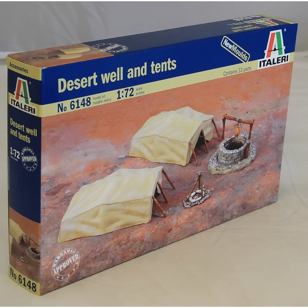 Italeri 1/72 Desert Well And Tents Plastic Model Kit Italeri PLASTIC MODELS