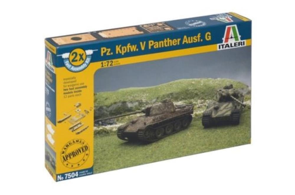Italeri 1/72 Pz.Kpfw.V Panther Ausf.G (2 Fast Assembly Plastic Models) Plastic Model Kit Italeri PLASTIC MODELS