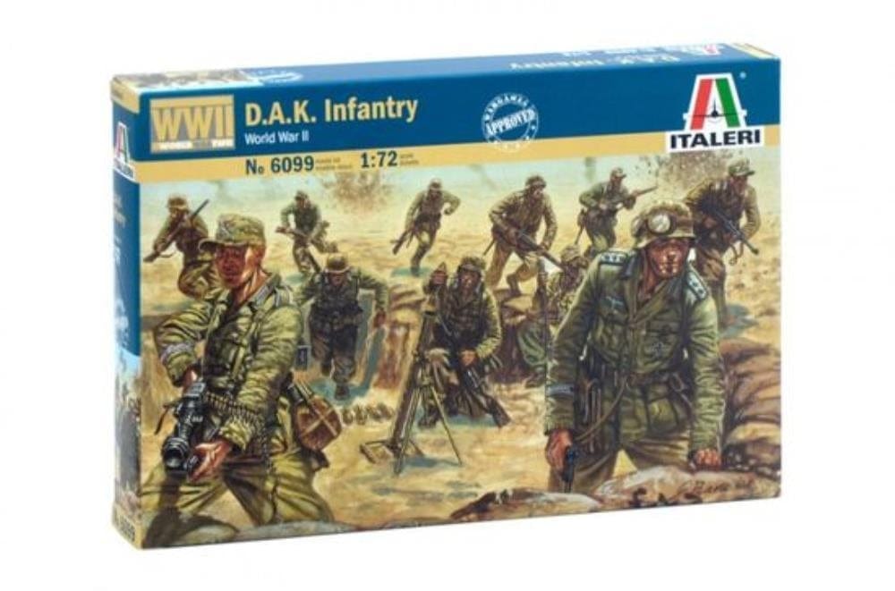 Italeri 1/72 Wwii D.A.K. Infantry Plastic Model Kit Italeri PLASTIC MODELS
