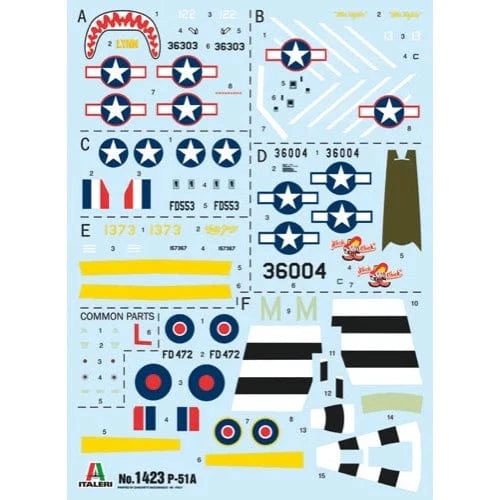 Italeri 1423S 1/72 P-51A Mustang Plastic Model Kit - Hobbytech Toys