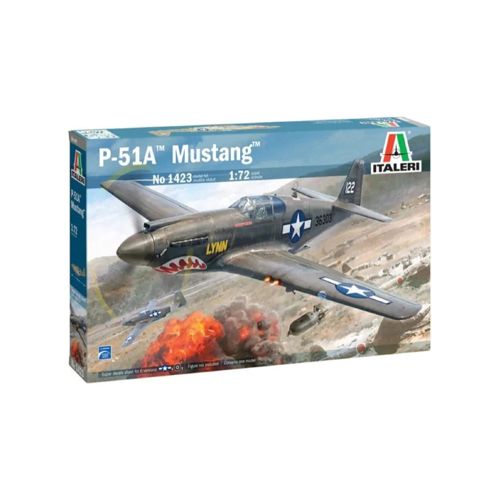 Italeri 1423S 1/72 P-51A Mustang Plastic Model Kit - Hobbytech Toys