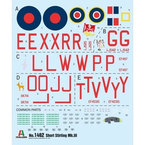 Italeri 1462S 1/72 Stirling Mk. III Plastic Model Kit - Hobbytech Toys