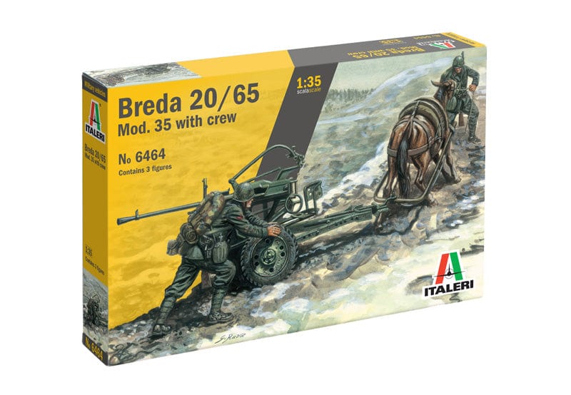 Italeri 6464S 1/35 Breda 20/65 with Crew (3 Figures) Plastic Model Kit Italeri PLASTIC MODELS