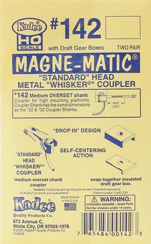 Kadee 142 HO Whisker Coupler, 9/32in Overset 2 Pr Kadee TRAINS - HO/OO SCALE