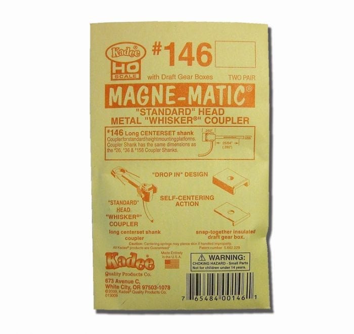 Kadee 146 HO Whisker Coupler, 25/64in Center (2Pr) Kadee TRAINS - HO/OO SCALE