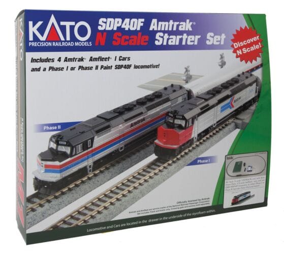 Kato 1060043 N EMD SDP40F Starter Set Amtrak (Phase I) - Standard DC Kato TRAINS - N SCALE