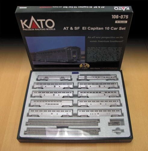 Kato 106084 N El Capitan Sante Fe 10-Car Passenger Set Kato TRAINS - N SCALE