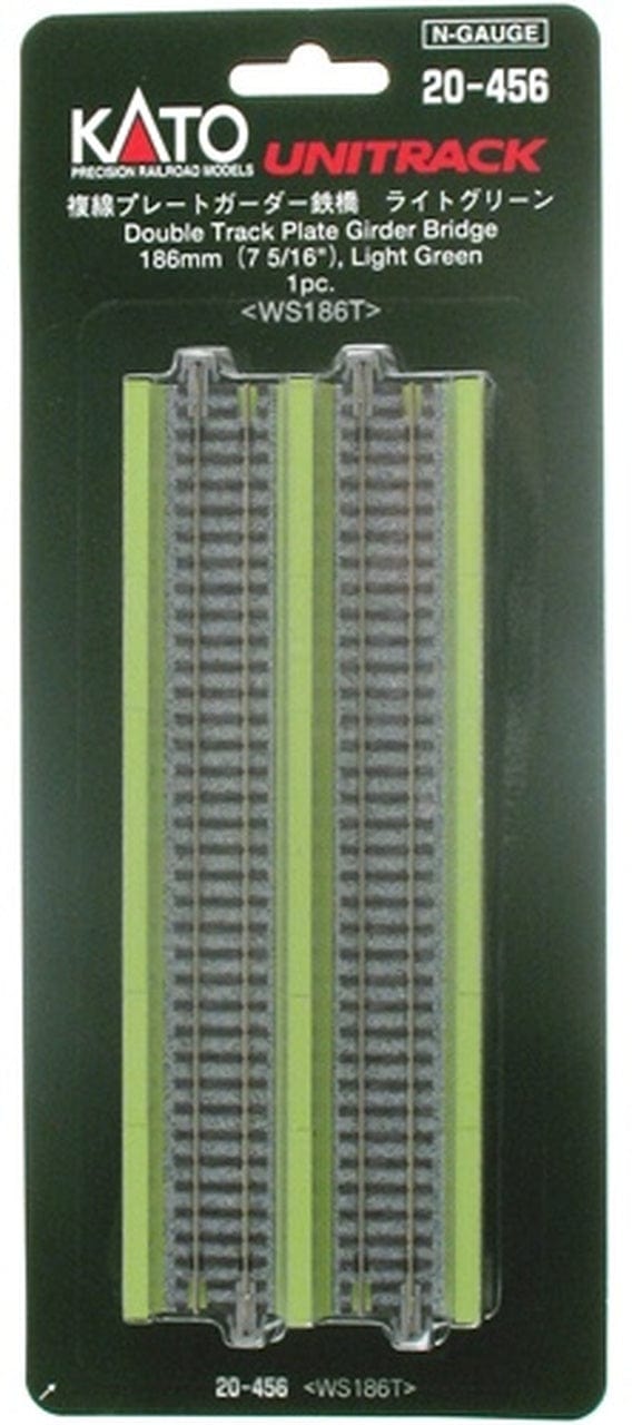 Kato 20456 Unitrack N 186mm Double Track Plate Girder Bridge Light Green (1) Kato TRAINS - N SCALE