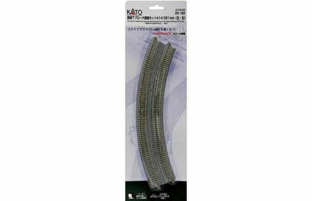 Kato N 15/16.4in 22.5-Degree Double Track Easement (2) Kato TRAINS - N SCALE