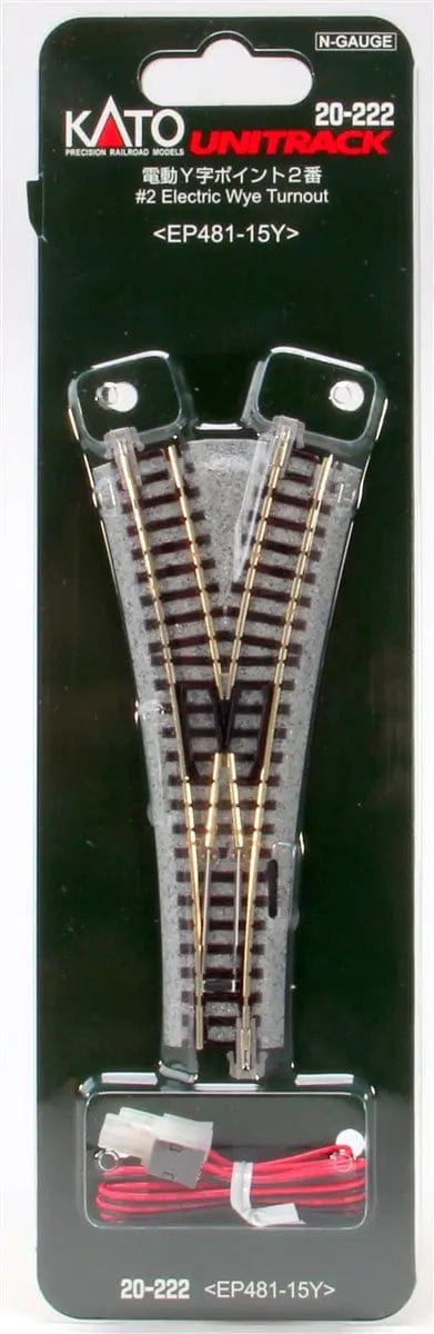 Kato N #2 Wye Turnout - Unitrack - Remote Control Kato TRAINS - N SCALE