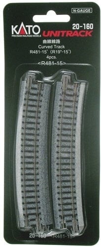 Kato N 481mm 19in Radius Curve 15 Degree (4) Kato TRAINS - N SCALE