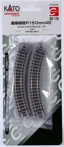Kato N 6 Radius Curved Track 45Deg (4) Kato TRAINS - N SCALE