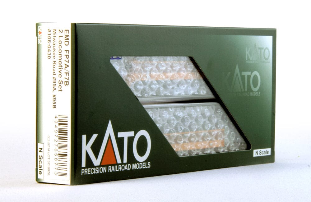 Kato N EMD FP7A-F7B Set - DCC - Milwaukee Road #95A, 95B (orange, maroon) - Hobbytech Toys