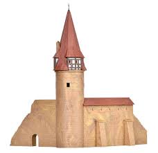 Kibri 37109 N Round Tower with Wall in Marktbreit - 6-11/16 x 5-1/2 x 7-7/8 17 x 14 x 20cm - Hobbytech Toys