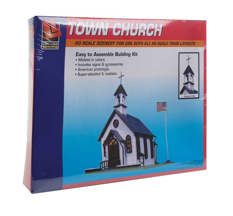 Life-Like 1350 HO Town Church Kit Life-Like TRAINS - HO/OO SCALE