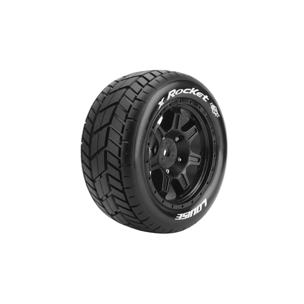 Louise 3295B X-Rocket Rim & Tyre X-MAXX 24mm Hex Pre-Mounted (2) Louise RC RC CARS - PARTS