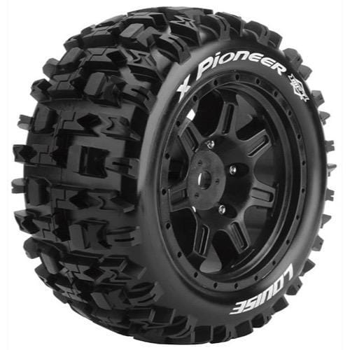 Louise 3296B X-Pioneer Rim & Tyre X-MAXX 24mm Hex Pre-Mounted (2) Louise RC RC CARS - PARTS