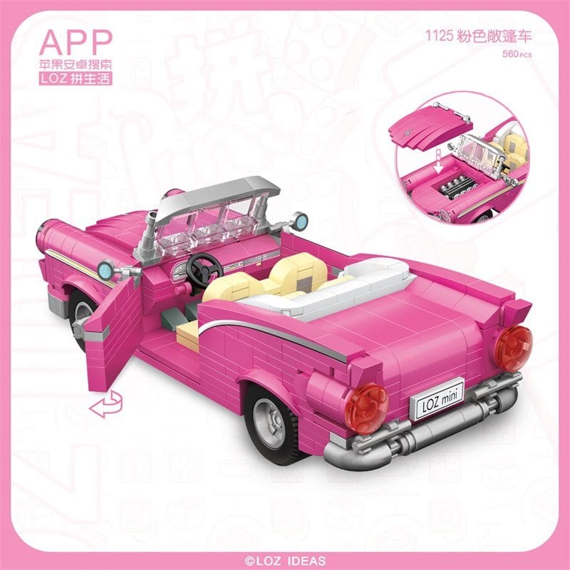 LOZ 1125 Mini Model Pink Cabriolet Loz TOY SECTION