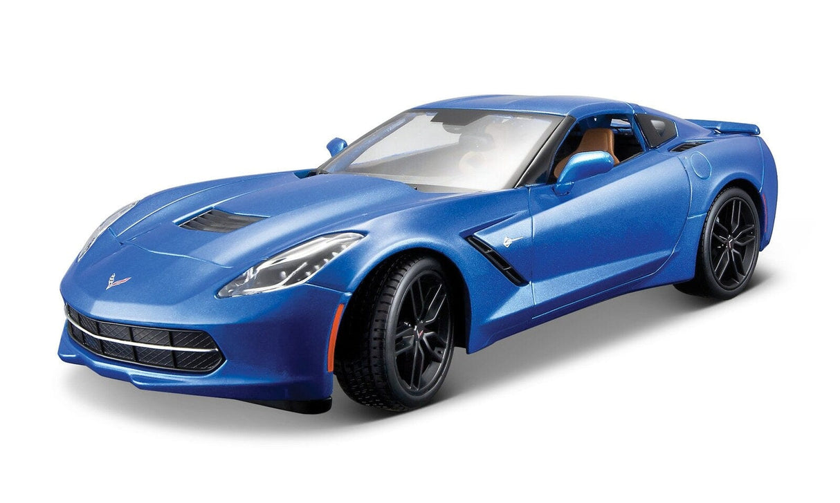 Blue Chevrolet Corvette Stingray Z-51 Coupe, a sleek and powerful die-cast model car by Maisto.