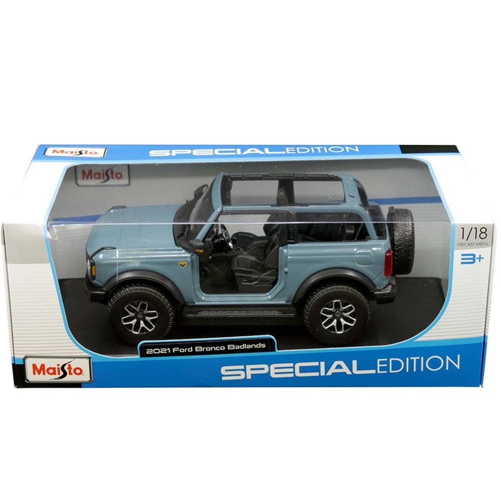 Maisto 1/18 2021 Ford Bronco Badlands - Blue - Hobbytech Toys