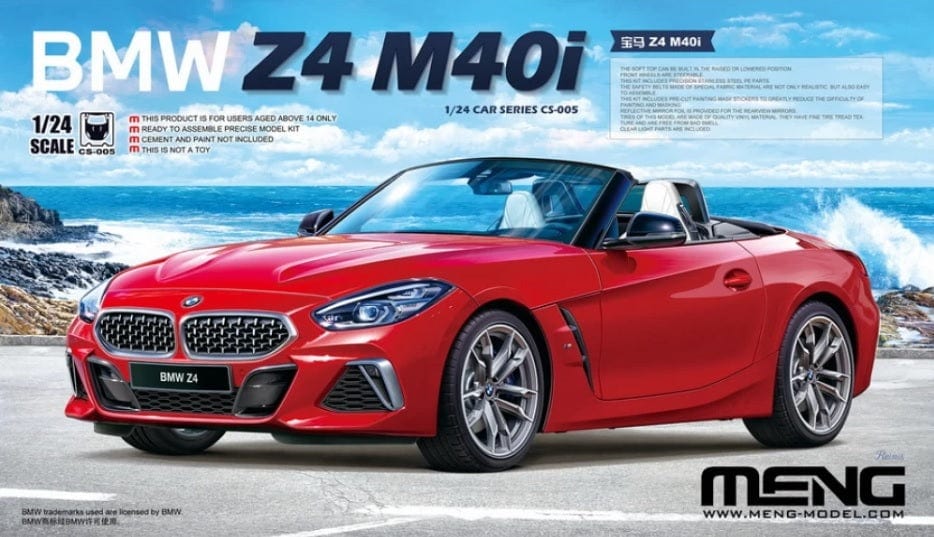Meng 1/24 BMW Z4 M40i Plastic Model Kit - Hobbytech Toys