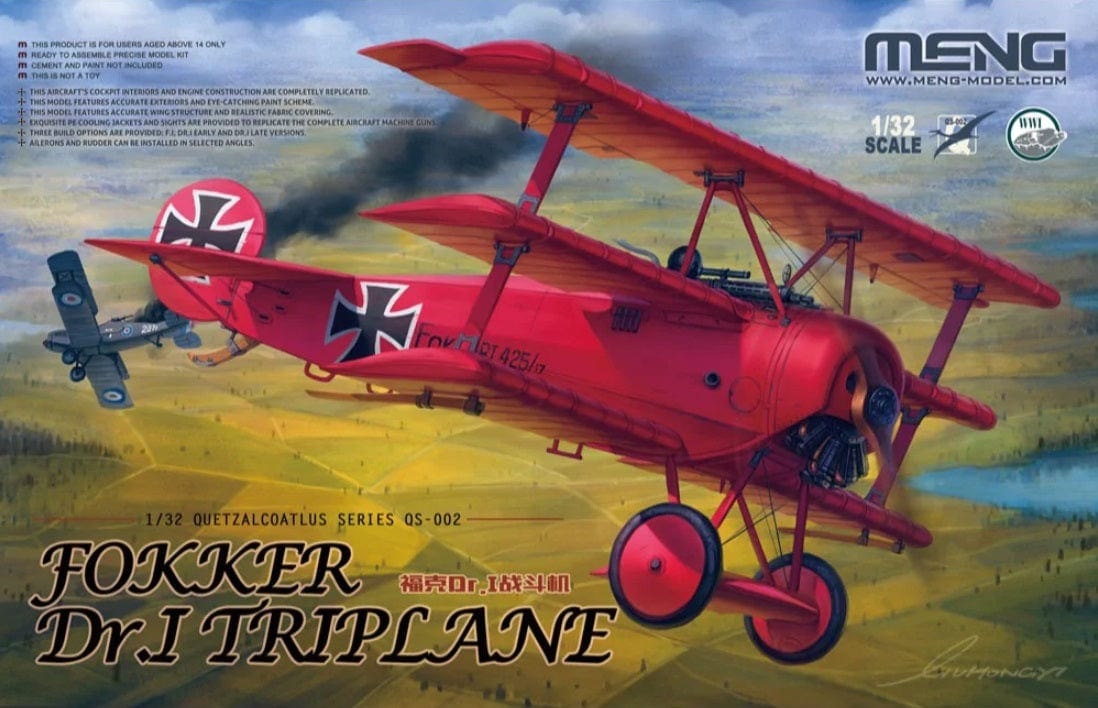 Meng 1/32 Fokker Dr.I Triplane Plastic Model Kit - Hobbytech Toys