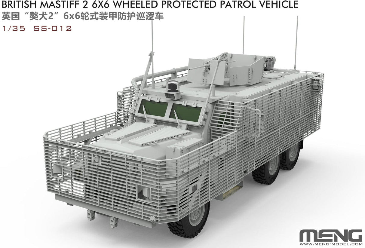 Meng 1/35 British Mastiff 2 6X6 Wheeled Protected Patrol Vehicle Plastic Model Kit - Hobbytech Toys