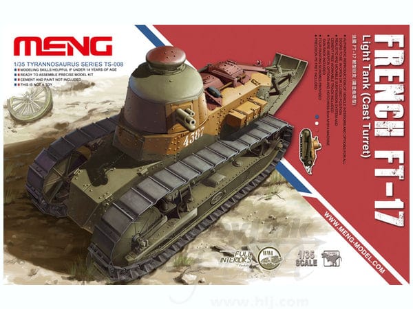 Meng 1/35 French FT-17 Light Tank (Cast Turret) Plastic Model Kit - Hobbytech Toys