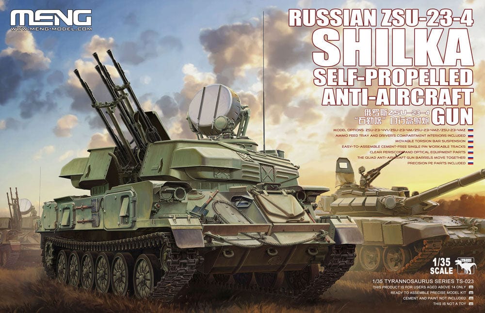 Meng 1/35 Russian ZSU-23-4 Shilka Self-Propelled Anti-Aircraft Gun Plastic Model Kit - Hobbytech Toys