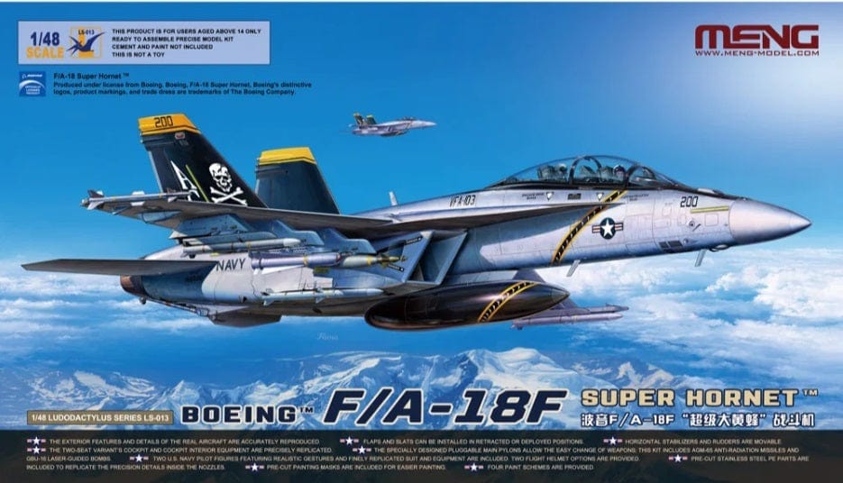 Meng 1/48 Boeing F/A-18F Super Hornet Plastic Model Kit - Hobbytech Toys