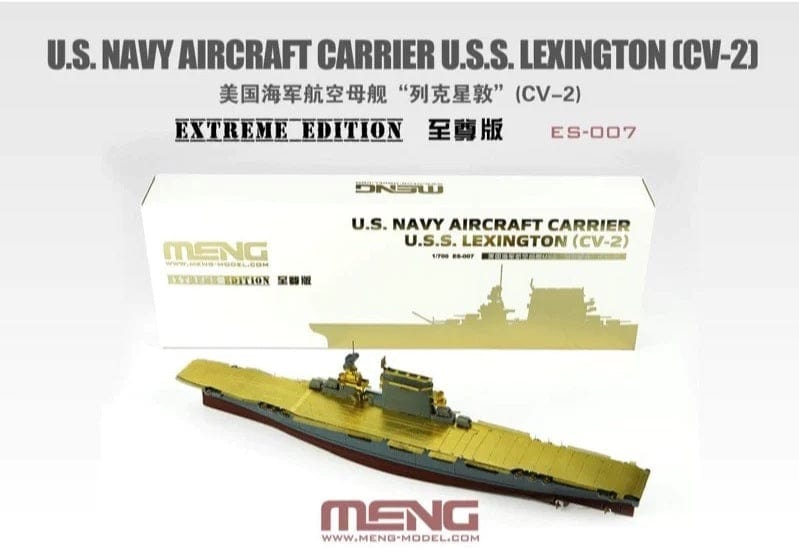 Meng 1/700 U.S. Navy Aircraft Carrier U.S.S. Lexington (Cv-2) Extreme Edition Plastic Model Kit - Hobbytech Toys