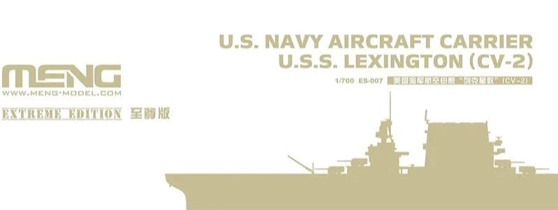 Meng 1/700 U.S. Navy Aircraft Carrier U.S.S. Lexington (Cv-2) Extreme Edition Plastic Model Kit - Hobbytech Toys