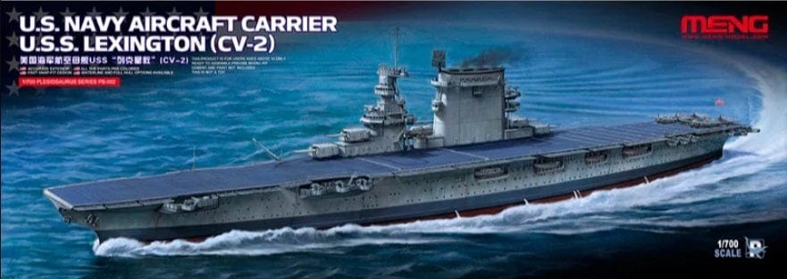 Meng 1/700 U.S. Navy Aircraft Carrier U.S.S. Lexington (CV-2) Plastic Model Kit - Hobbytech Toys