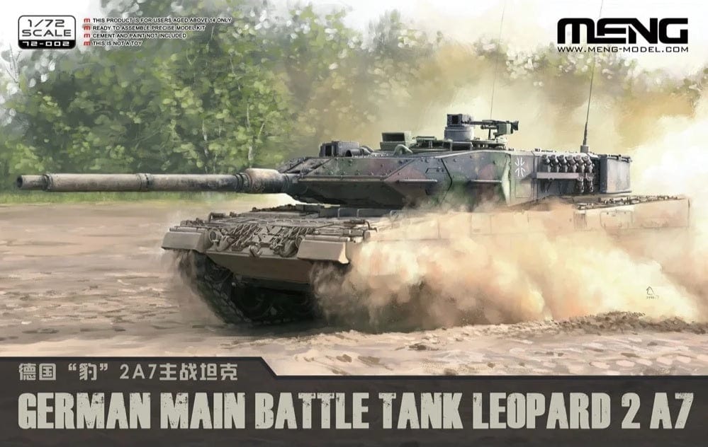 Meng 1/72 German Main Battle Tank Leopard 2 A7 Plastic Model Kit - Hobbytech Toys