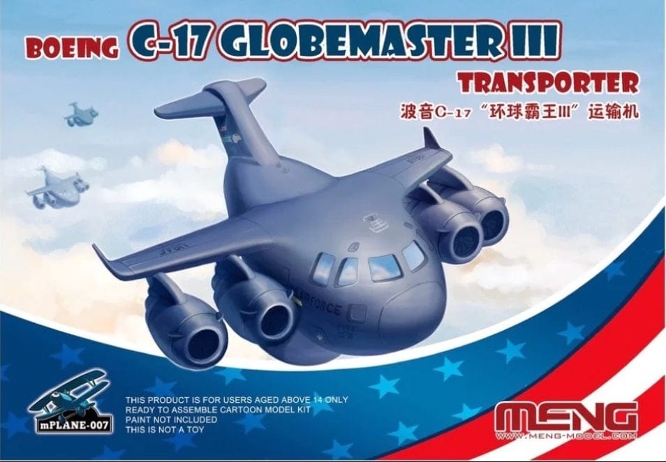 Meng Boeing C-17 Globemaster III Transporter (Cartoon Model) Plastic Model Kit - Hobbytech Toys