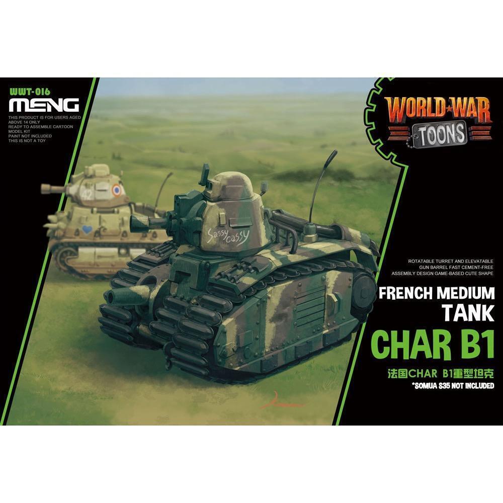 Meng French Heavy Tank Char B1 Plastic Model Kit - Hobbytech Toys